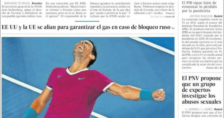 Portada de El País del 28 de enero / KIOSKO.NET