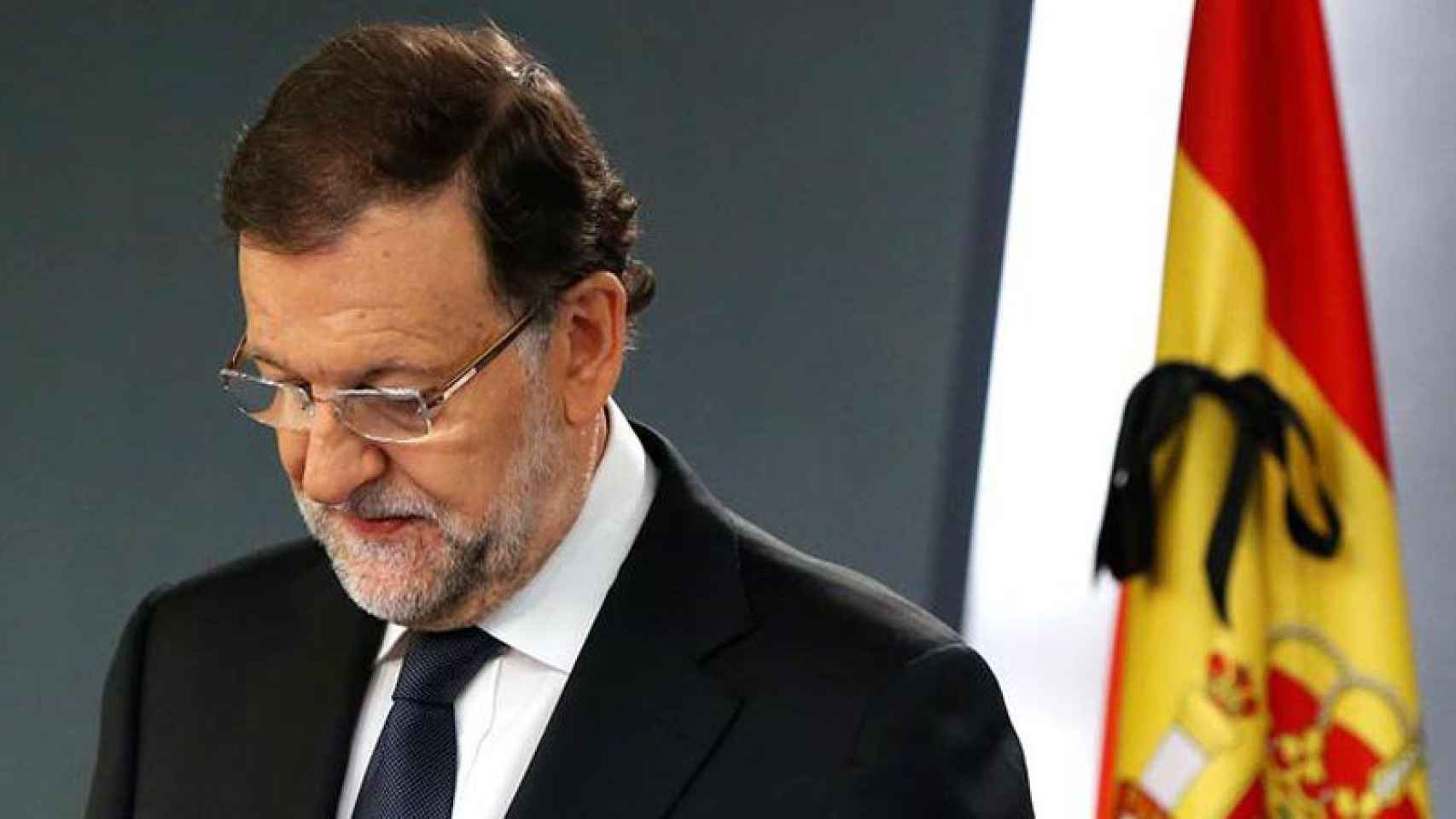 Mariano Rajoy durante su comparecencia de hoy en la Moncloa.