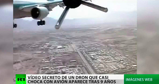 dron choque avion