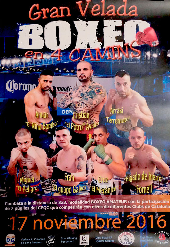 Cartel que anuncia el combate de boxeo en la cárcel de Quatre Camins / CG