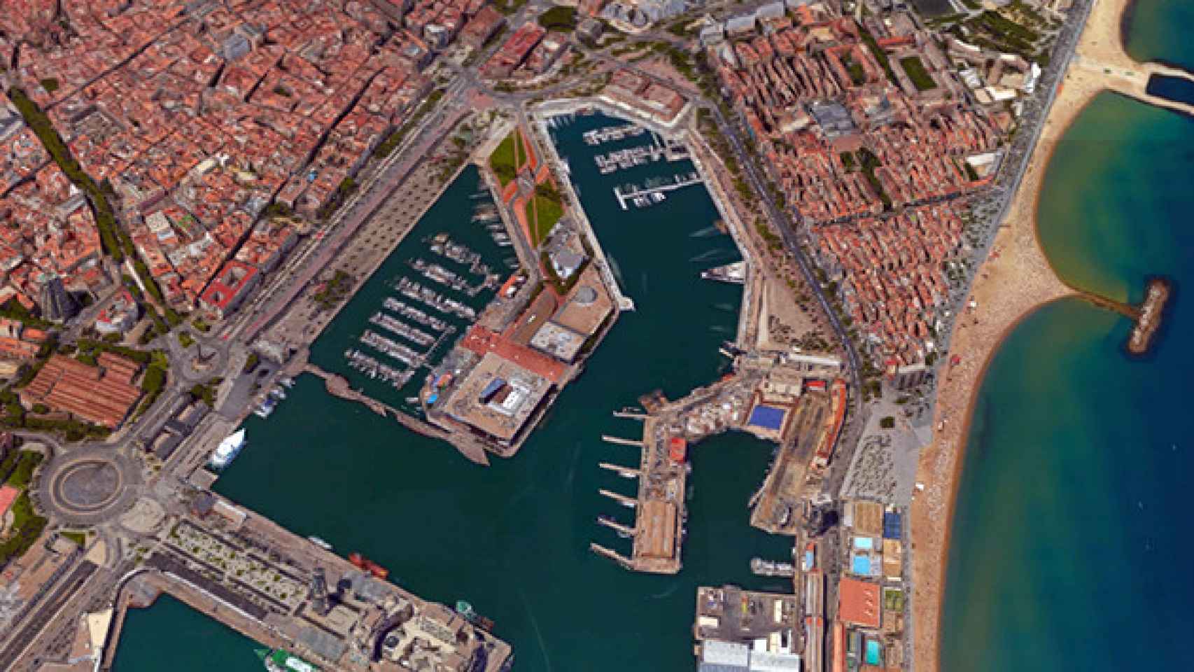 Imagen aérea del Port Vell de Barcelona / CG