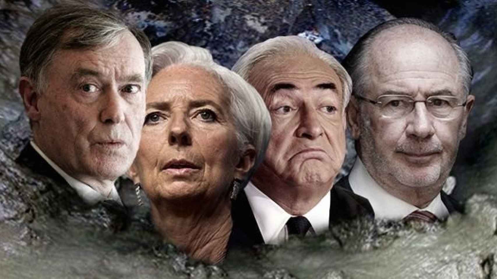 Cuatro de los últimos presidentes del Fondo Monetario Internacional (FMI), Horst Köhler, Cristine Lagarde, Dominique Strauss-Khan y Rodrigo Rato.