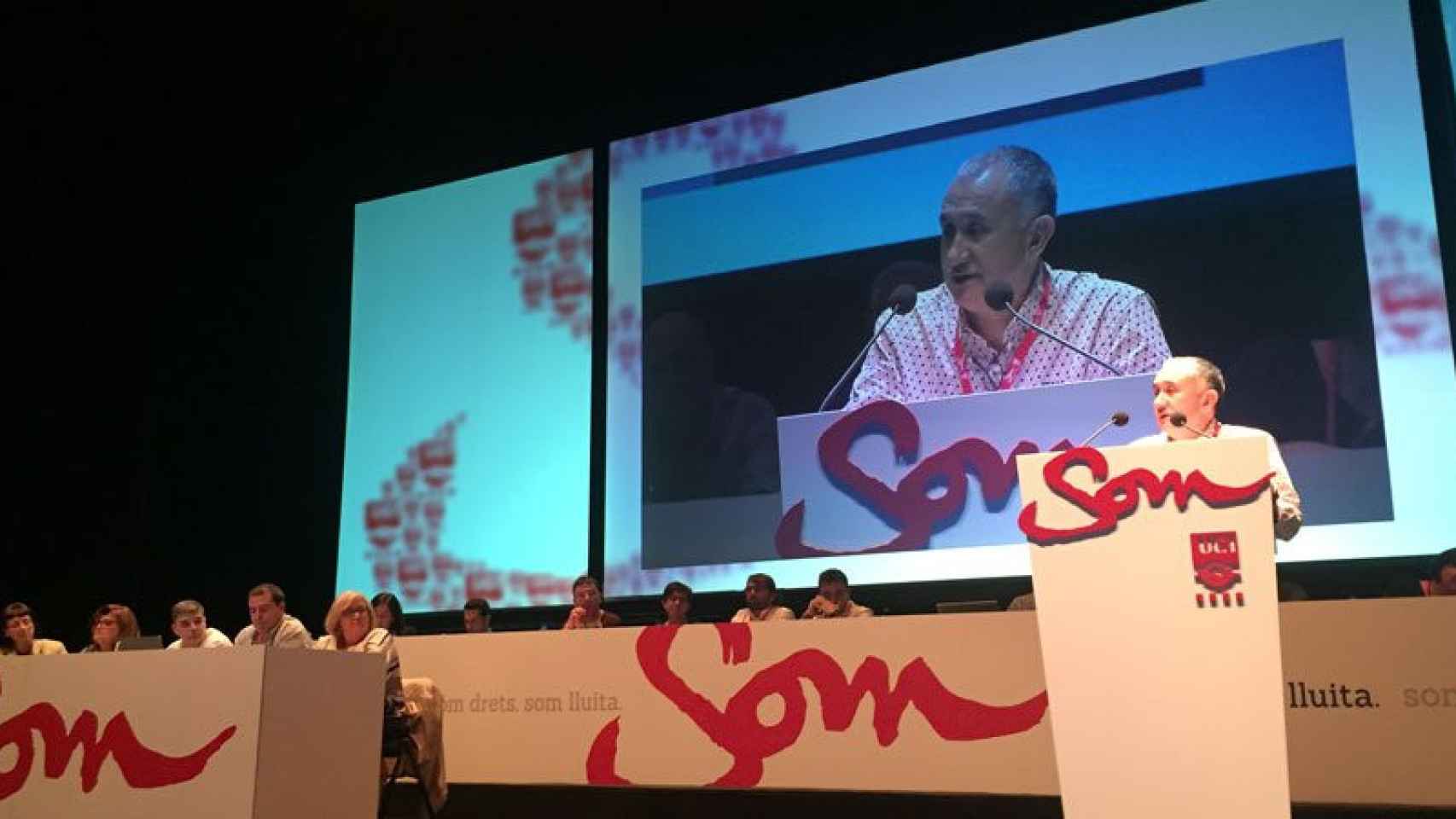 Pepe Álvarez en su intervención en el congreso de UGT de Cataluña.