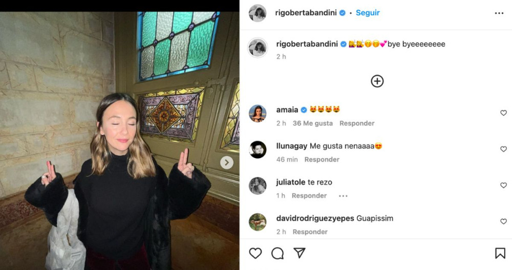 Publicación de Rigoberta Bandini en Instagram / @rigobertabandini