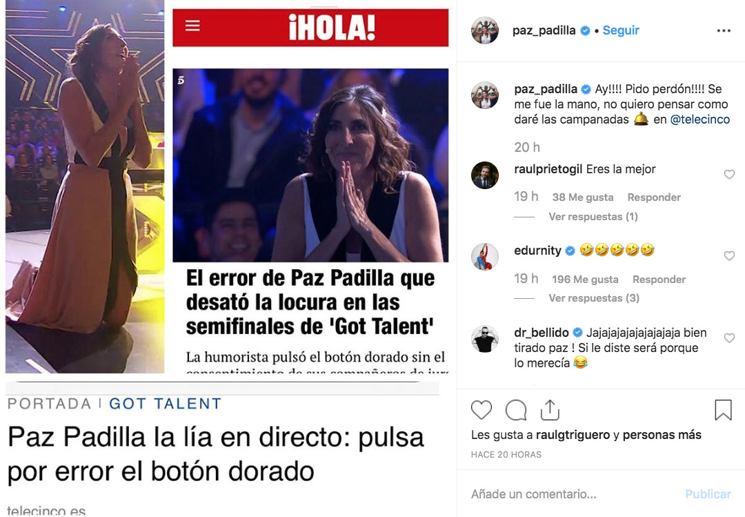 Paz Padilla siembra el caos en sus redes sociales con las Campanadas de Telecinco / INSTAGRAM