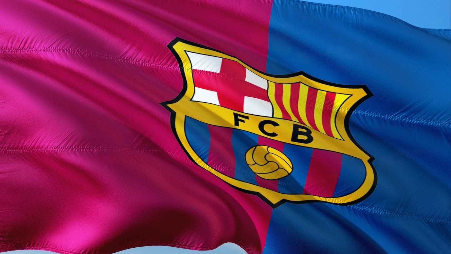 Una bandera del Barça ondeando