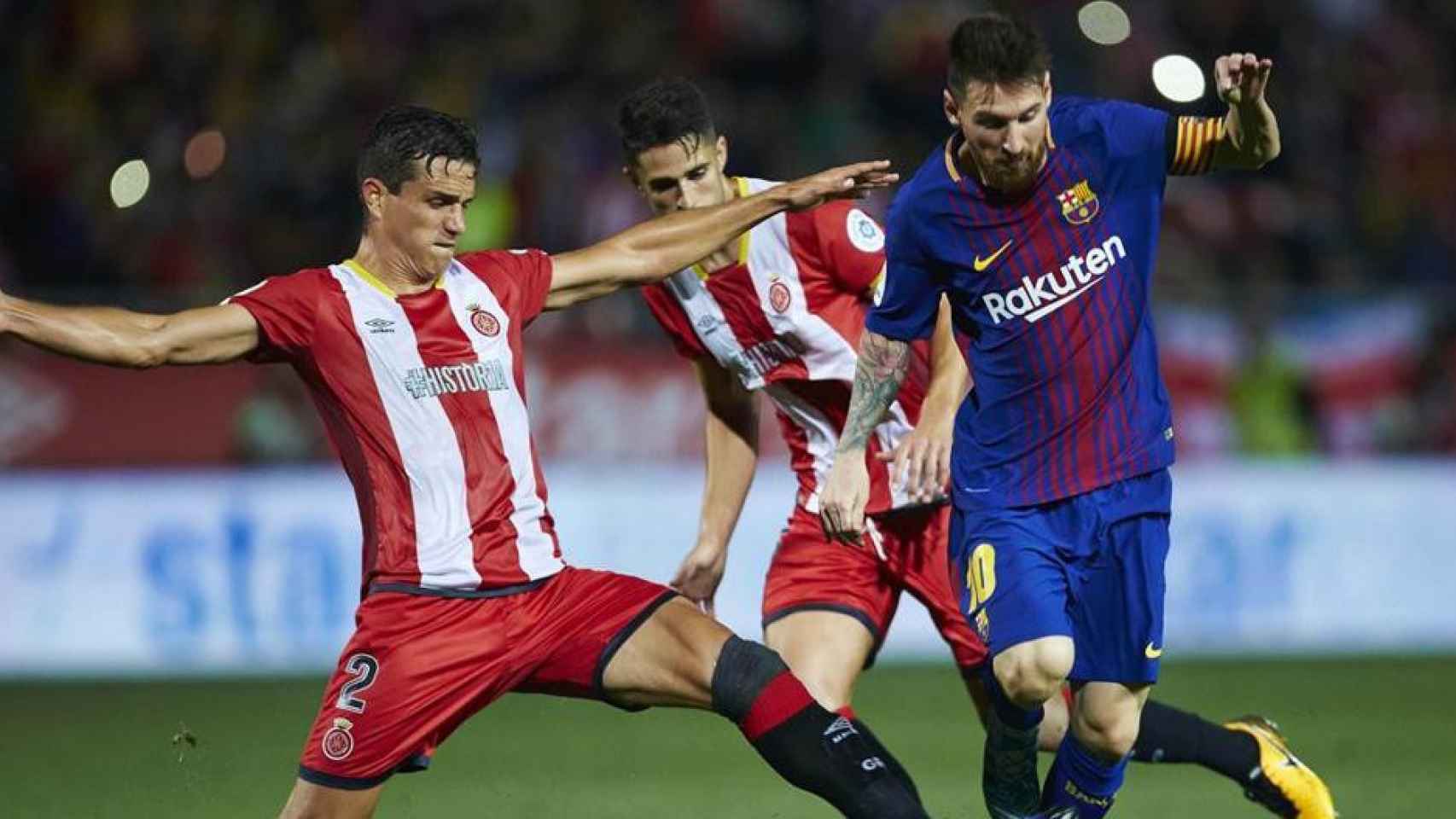 Una foto de Messi durante el último partido contra el Girona / EFE