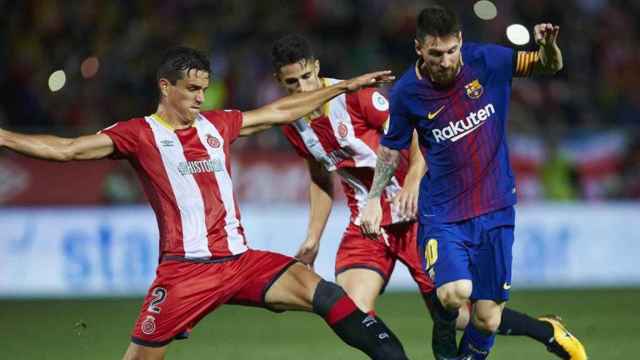 Una foto de Messi durante el último partido contra el Girona / EFE