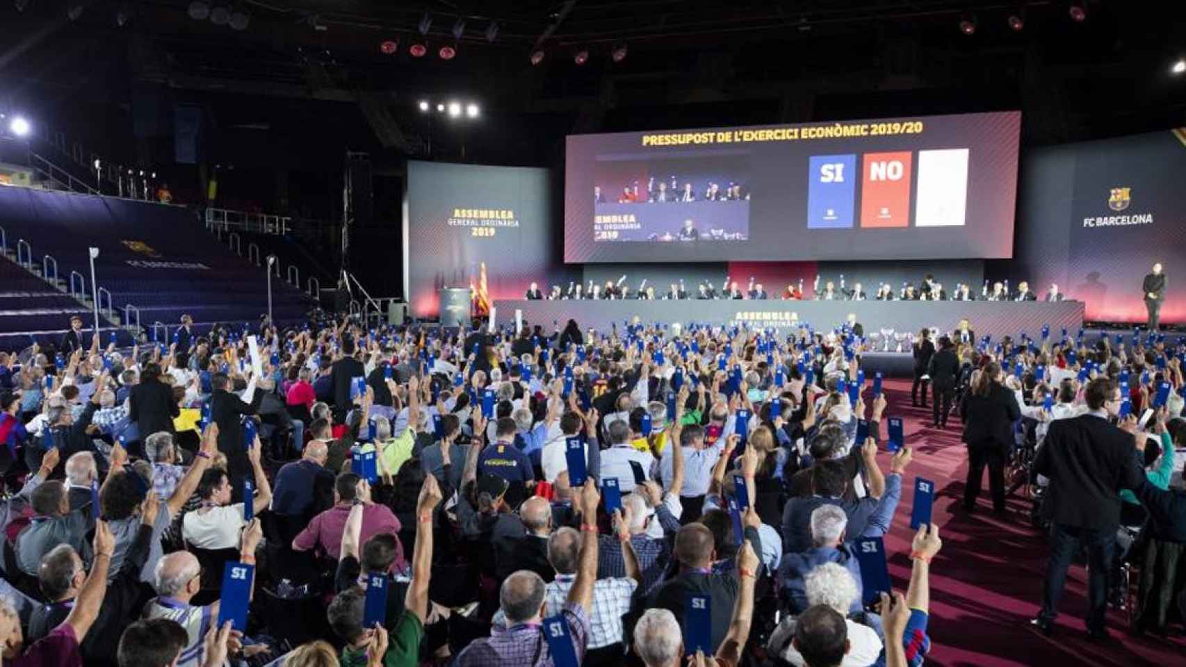 La asamblea de compromisarios celebrada en el Palau Blaugrana en la 2019-20 / FCB