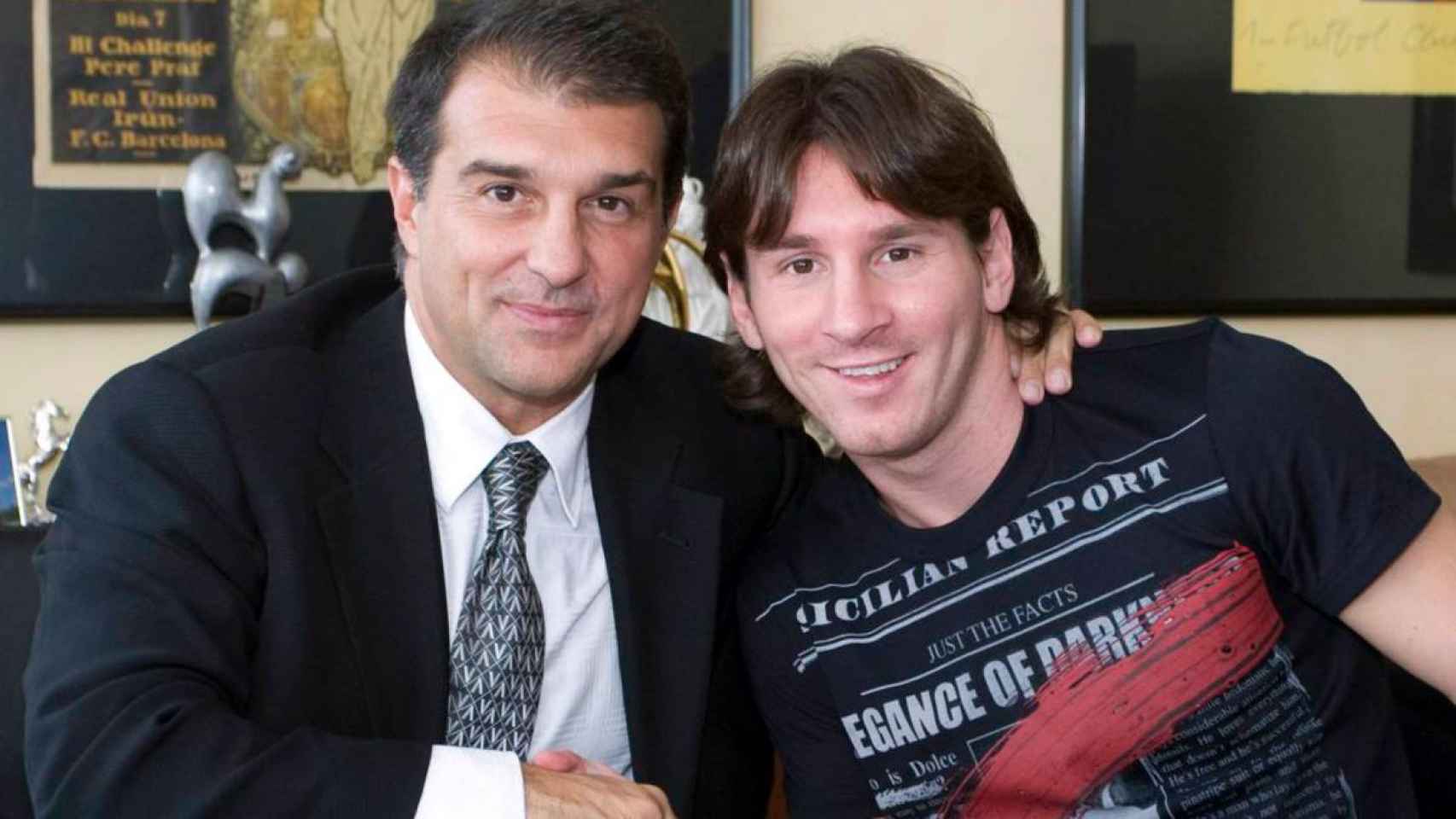Joan Laporta, junto a un joven Leo Messi | FCB
