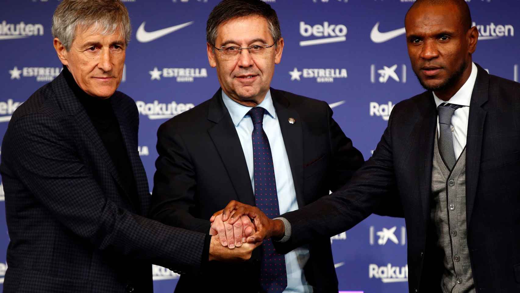 Quique Setién en su presentación como nuevo entrenador del Barça / EFE