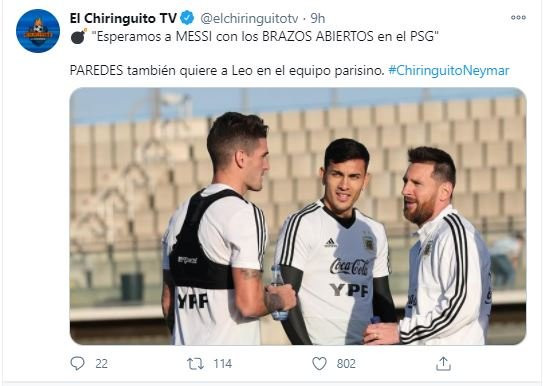 paredes quiere a messi twitter