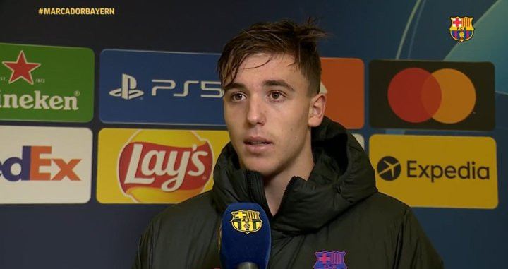 Nico González, entrevistado por los medios oficiales del Barça / FCB