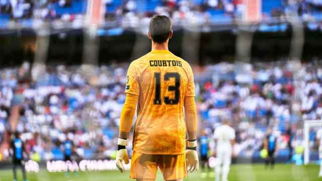 Courtois en el encuentro frente al Brujas / EFE