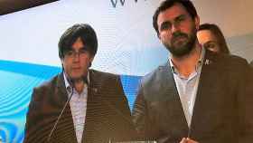 Carles Puigdemont y Toni Comín (JxCat) en videoconferencia / EP