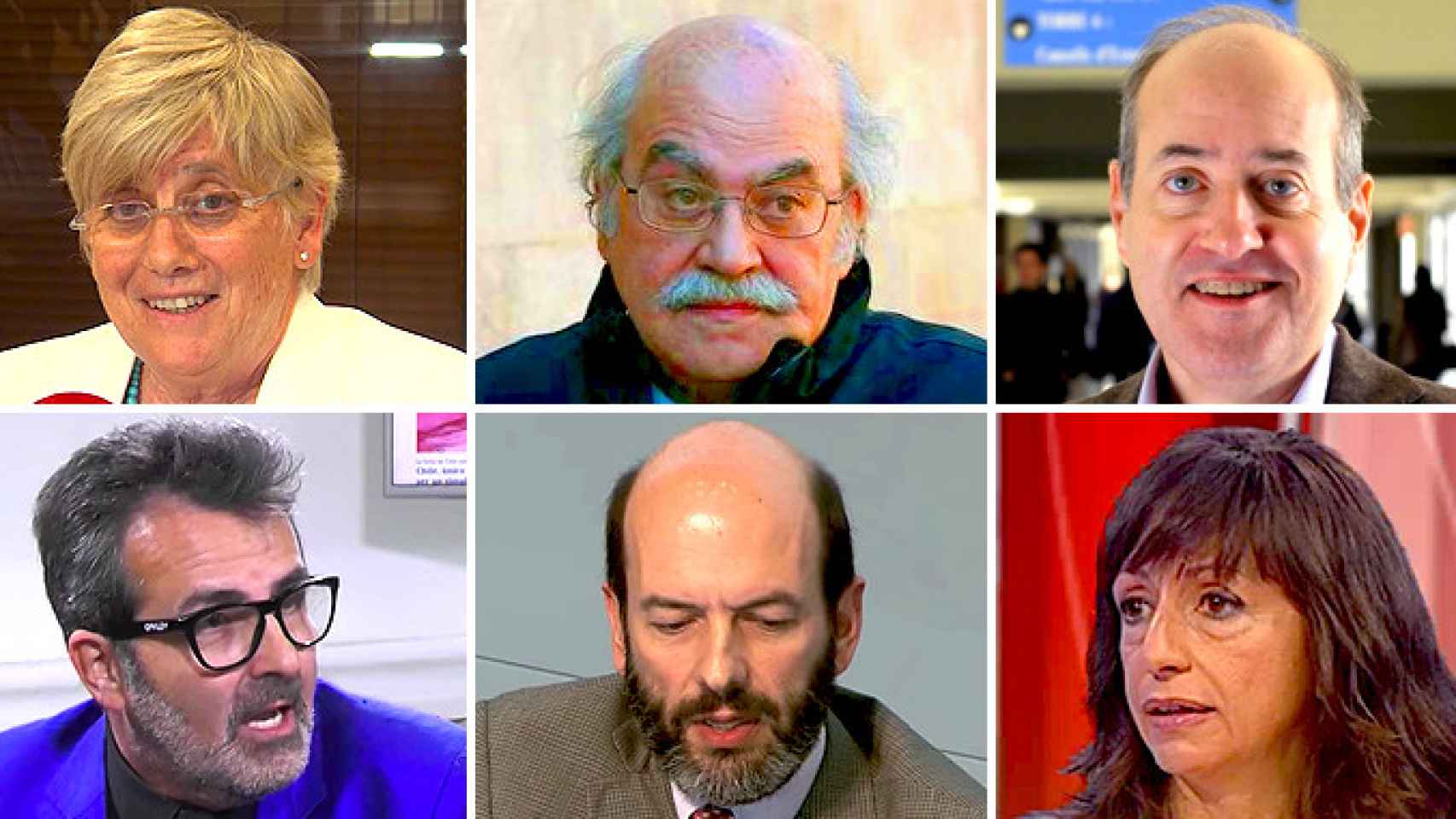 La intelligentsia del procés; Clara Ponsatí, Mas-Colell, Carles Boix, Xavier Sala Martí, Jordi Galí y Montserrat Gibernau / CG