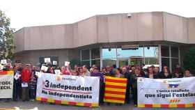La plataforma catalanista e hispanista, SomaTemps, manifestándose en los estudios centrales de Tv3.