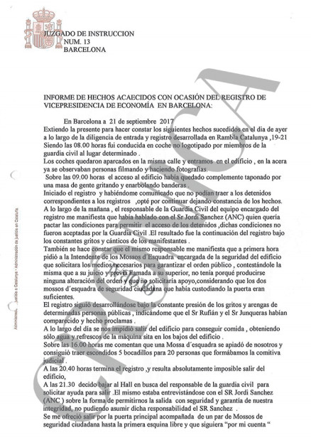 Declaración de la secretaria judicial extraída del sumario del 'caso Anubis' / CG