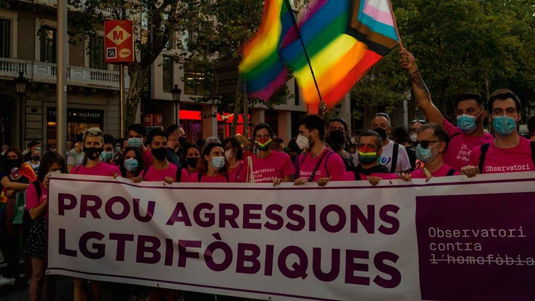 Una manifestación contra la homofobia y las agresiones a LGTBI en Barcelona / EP