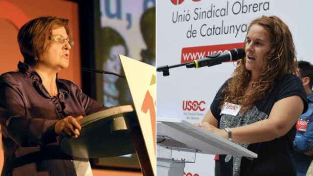 Antonia Gil (izquierda), ex secretaria general de USOC, y su sucesora en el cargo, María Recuero (derecha).