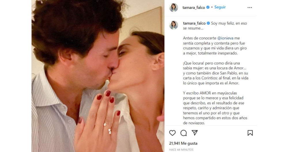 Tamara Falcó anuncia su compromiso