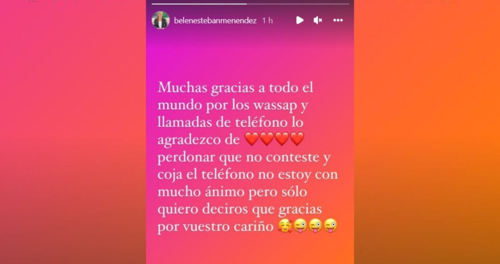 Historia de Belén Esteban en Instagram / @belenestebanmenendez
