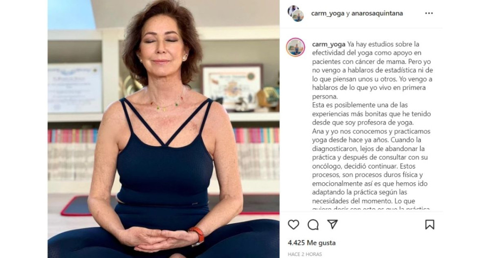 Ana Rosa Quintana practica el yoga