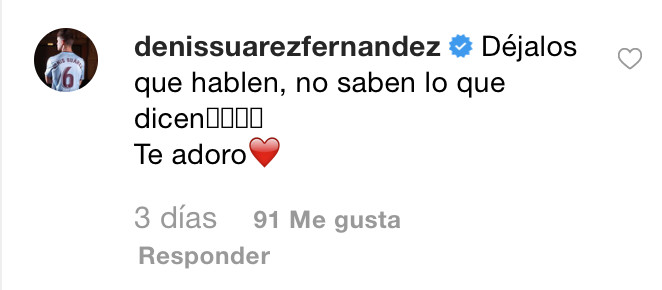 mensaje de Denis Suárez en apoyo a Nadia Avilés