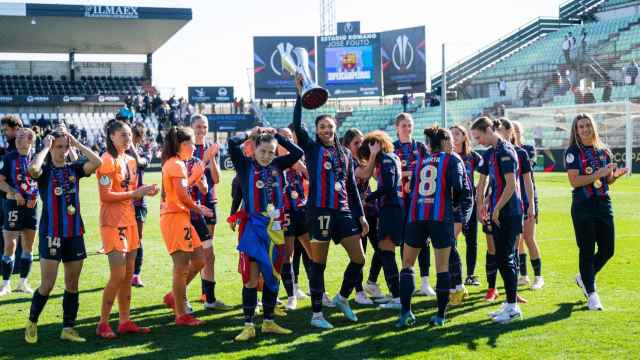 Las jugadoras del Barça Femenino festejan la conquista de la Supercopa de España / FCB