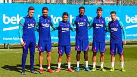 Los seis jugadores de categorías inferiores que han subido a entrenar con el primer equipo / FC Barcelona