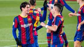 Àlex Collado celebrando uno de sus goles contra el Badalona / FC Barcelona