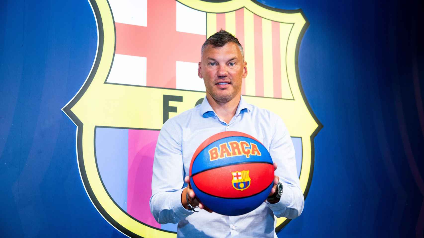 Jasikevicius en su presentación como entrenador del Barça / FCB