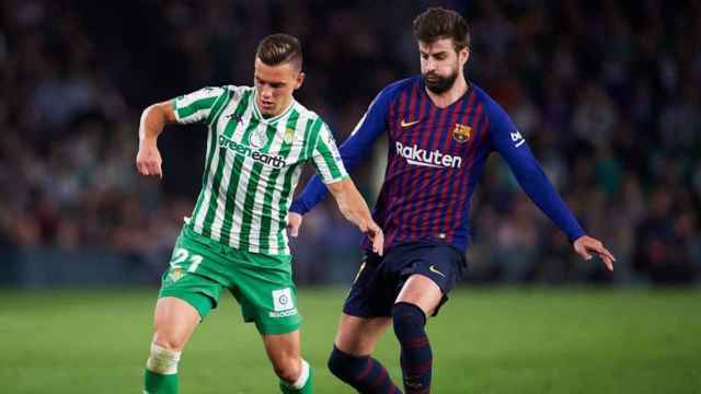 Una foto de Gerard Piqué durante el partido contra el Betis de la temporada pasada / Twitter