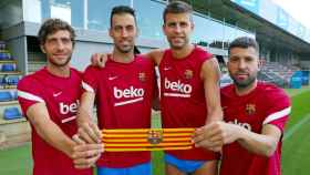 Los capitanes y 'vacas sagradas' del Barça son Busquets, Piqué, Sergi Roberto y Jordi Alba / FCB
