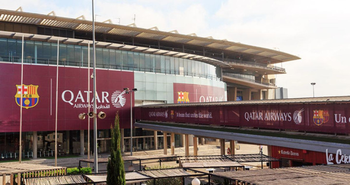 Una imagen del Camp Nou con anuncio de Qatar Airways / FC Barcelona