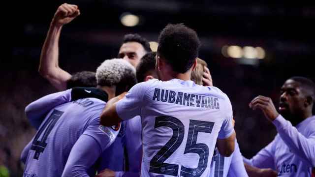 La celebración de los jugadores del Barça, tras celebrar un gol / FCB