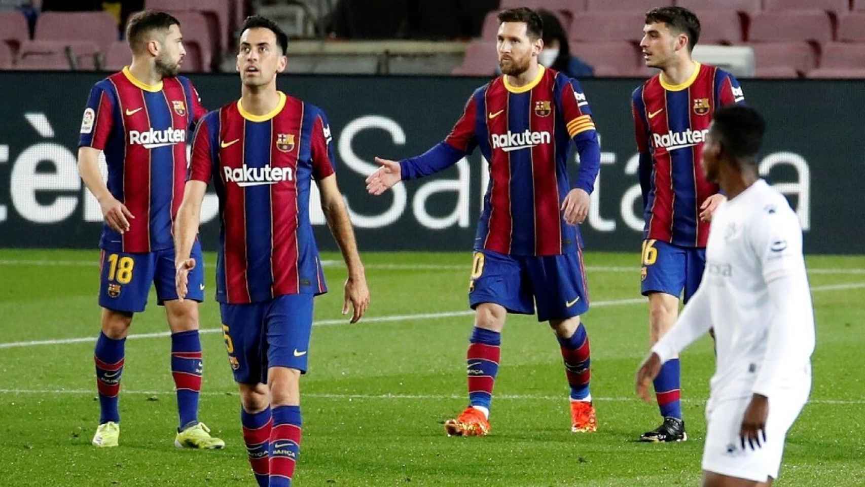 Leo Messi, celebrando uno de sus goles contra el Huesca | EFE