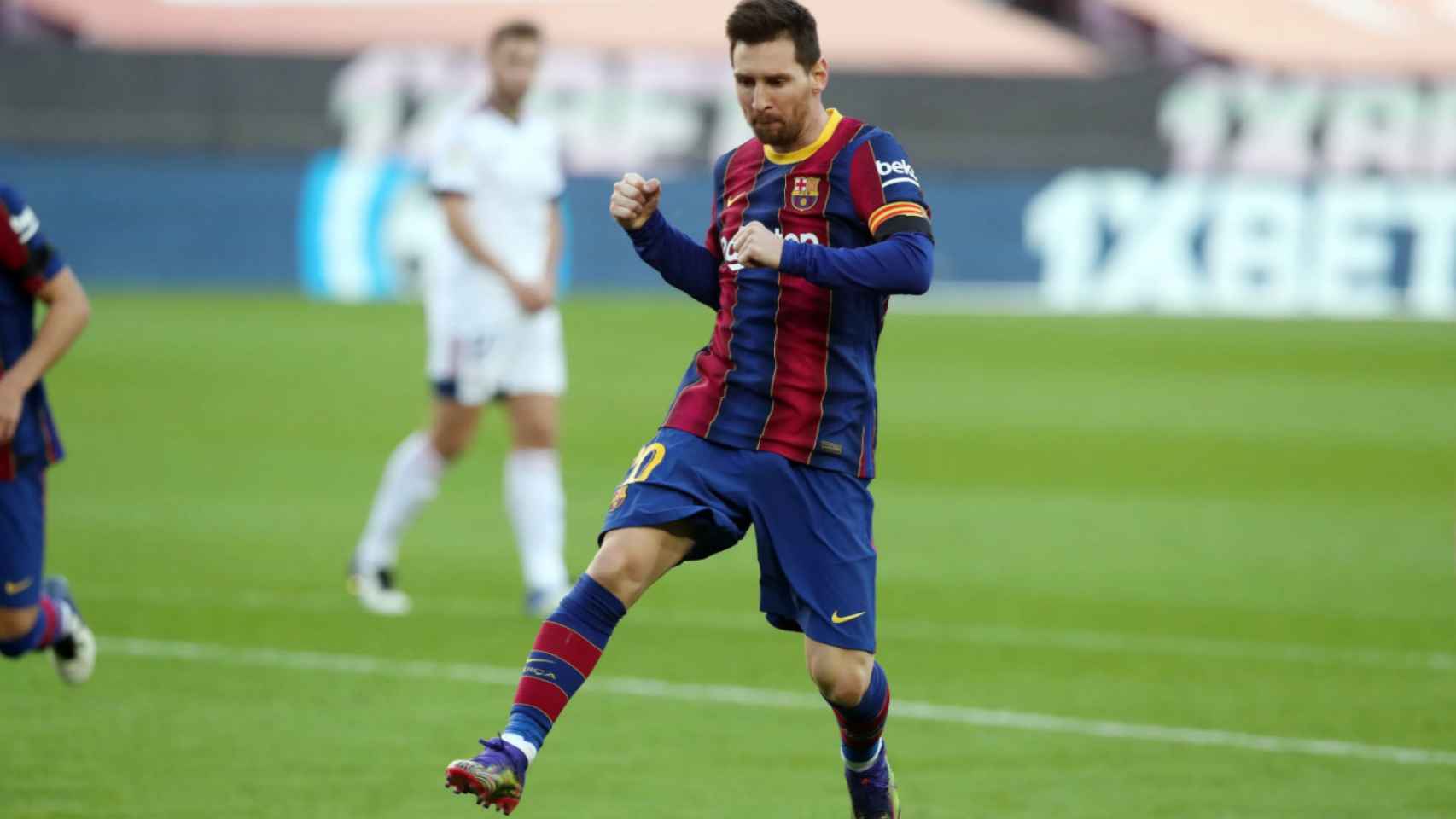 Leo Messi celebrando un gol con el Barça contra Osasuna / FC Barcelona