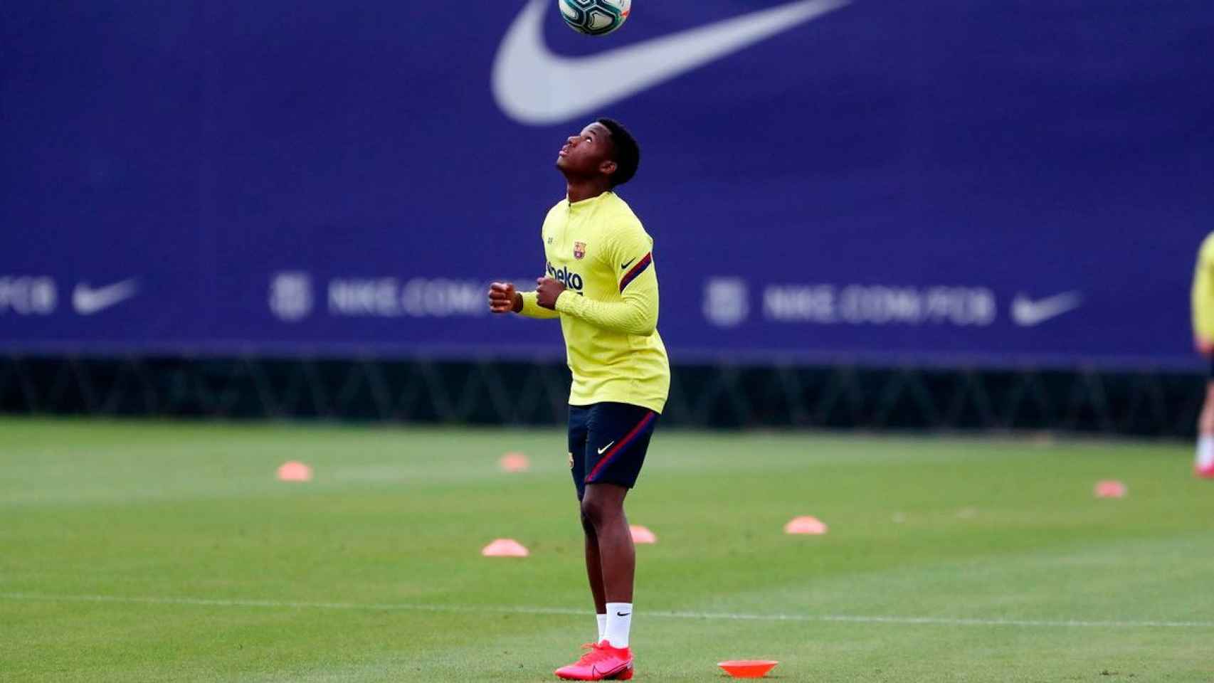Ansu Fati, en un entrenamiento del Barça | FCB