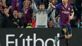 Messi celebra un gol en el Camp Nou / EFE
