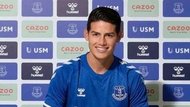 James Rodríguez en su presentación como nuevo jugador del Everton / Everton