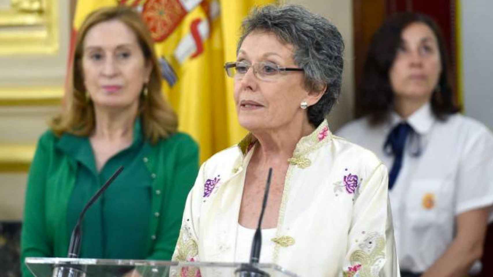 Rosa María Mateo, administradora de RTVE, durante la toma de posesión del cargo en la televisión pública / EFE