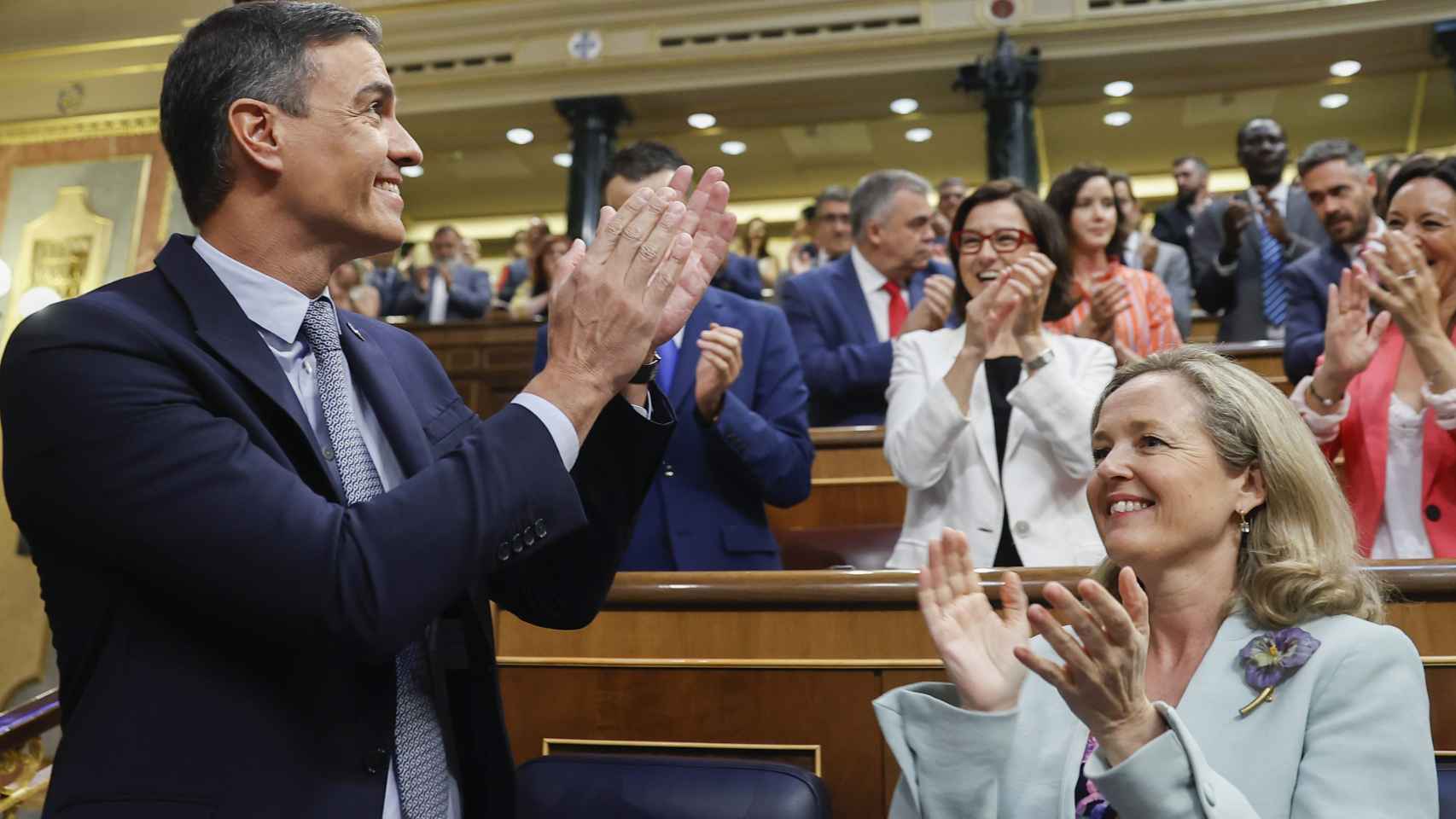 El presidente del Gobierno, Pedro Sánchez, tras su intervención en el debate sobre el estado de la nación, este martes en el Congreso / EFE