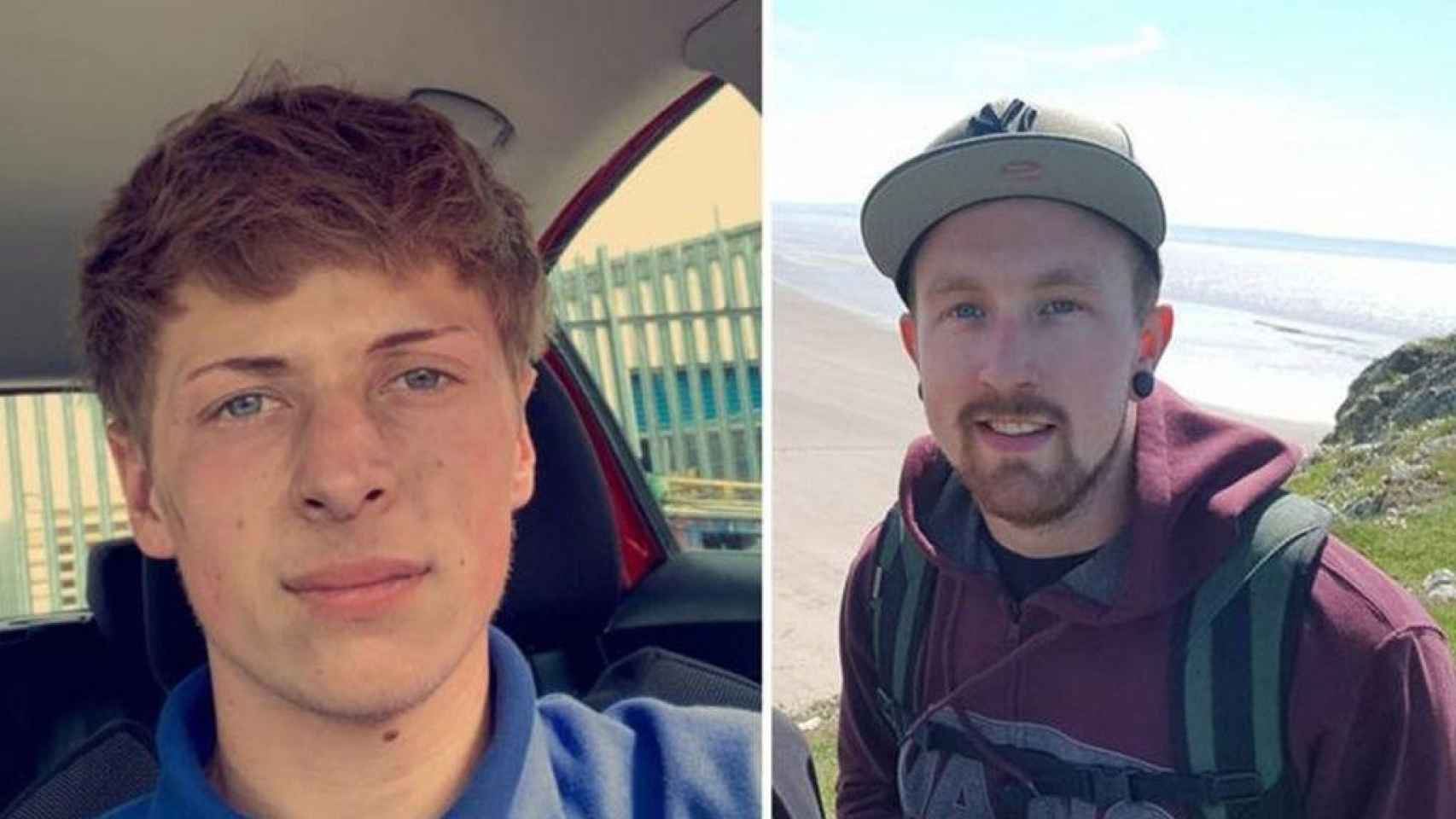Jayden Dolman (de 20 años) y Daniel Mee (25), los jóvenes turistas que cayeron por un acantilado por hacerse una foto / TWITTER