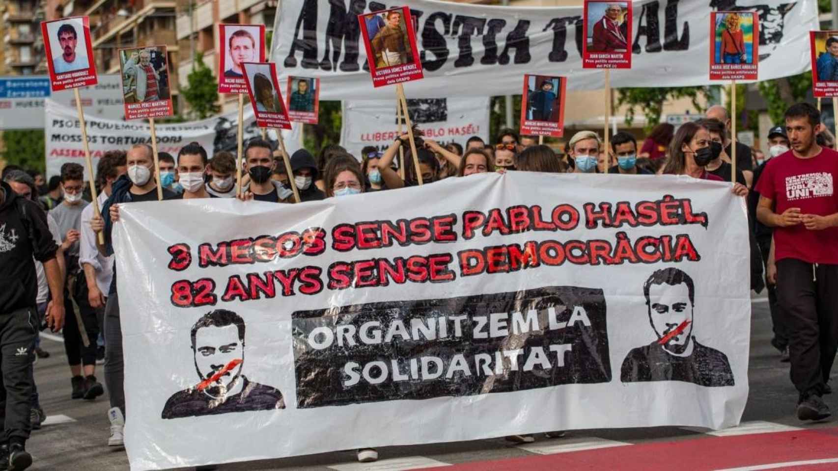 Manifestación contra los tres meses de encarcelamiento de Pablo Hasél / EP