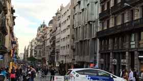 Corte de tráfico en la Via Laietana de Barcelona / @prou_c (TWITTER)