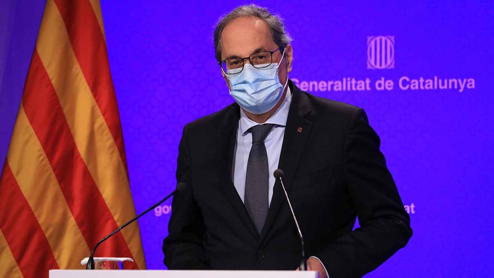 El presidente de la Generalitat, Quim Torra, con mascarilla / EUROPA PRESS