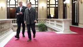 Eduard Pujol, portavoz de Junts per Catalunya, y el diputado de la misma lista Jordi Turull / EFE