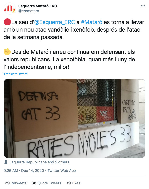 Tuit de ERC Mataró