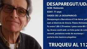 Raimundo, el hombre de 77 años desaparecido en Gràcia / MOSSOS D'ESQUADRA